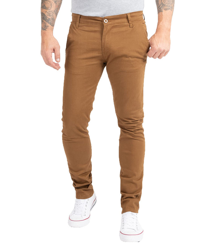 Indumentum Chino Hose Basic Slim Fit IS-305 29W / 30L Braun, 29W / 30L Braun