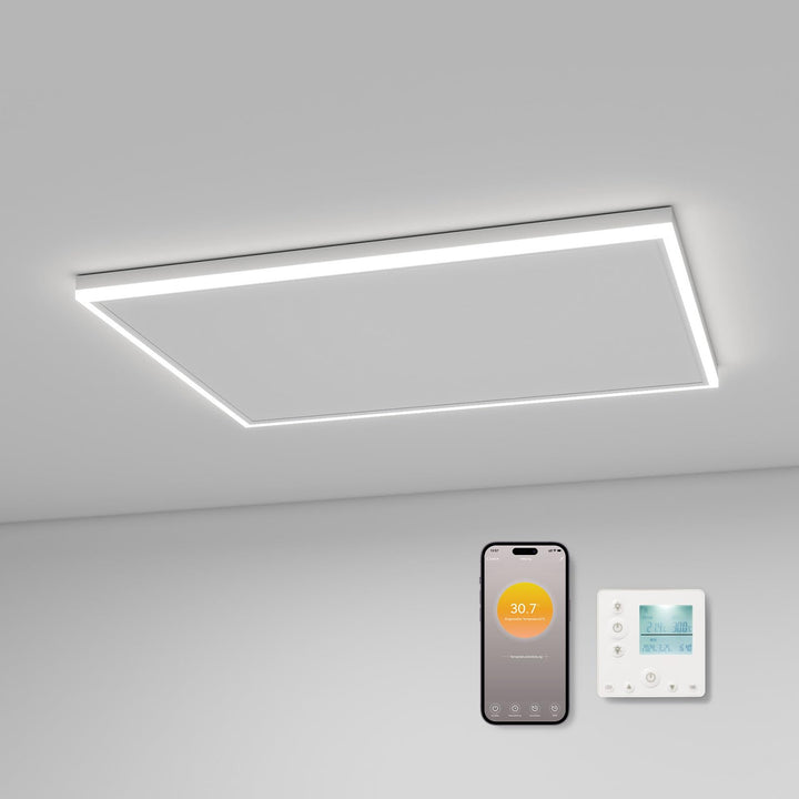 Infrarotheizung Deckenmontage 590 Watt, Deckenheizung Infrarot mit LED Beleuchtung, Infrarotheizung