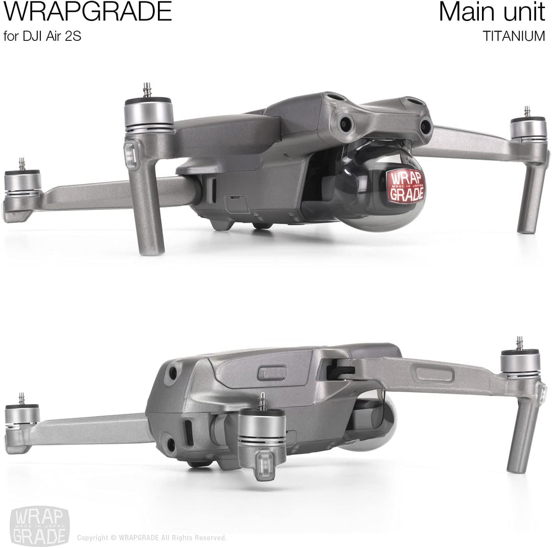 Wrapgrade Main Unit Skin kompatibel mit DJI Air 2S (Titanium)