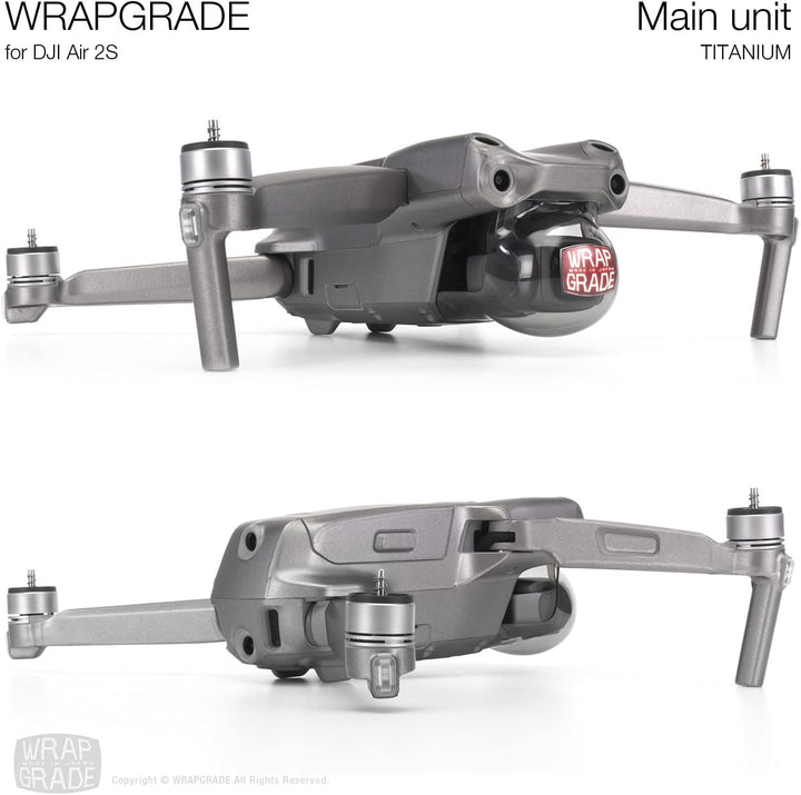 Wrapgrade Main Unit Skin kompatibel mit DJI Air 2S (Titanium)