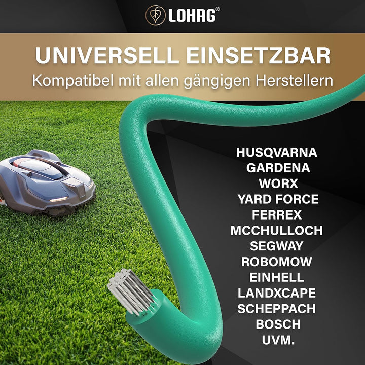 lohag® 50m Universal Begrenzungskabel für Mähroboter - Begrenzungsdraht kompatibel mit Gardena Rasen