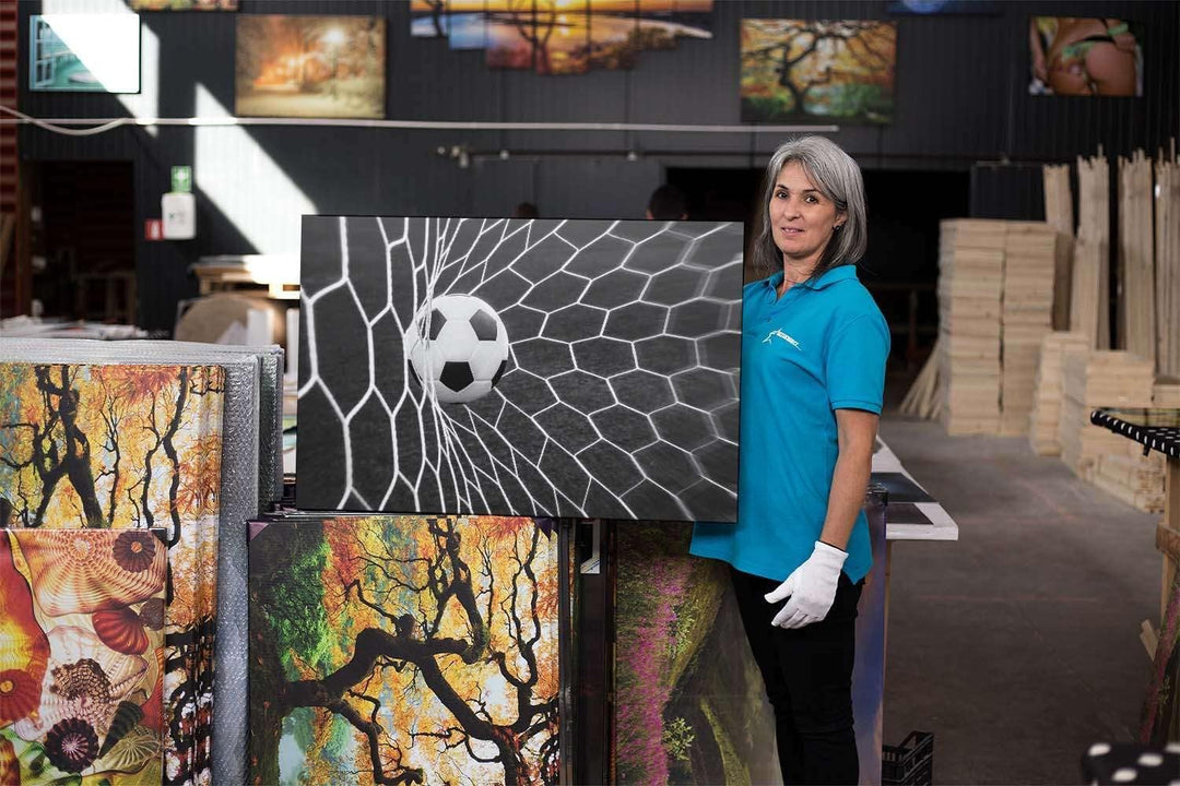 Startonight Leinwandbilder Schwarz und Weiss Fussballbälle, Doppelansicht Überraschung Modernes Deko