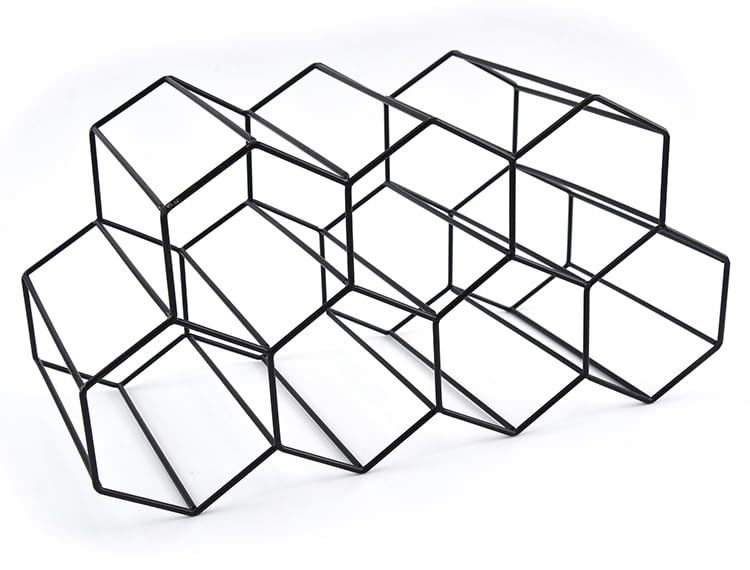 SMH LINE® Weinregal Modernes Schwarzes aus Metall für 6 und 9 Flaschen Weinregal Klein Flaschenregal