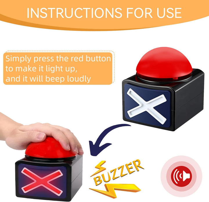 Spiel Antwort Buzzer mit Sound,Game Buzzer,Spiel Show Buzzer- Spiel Buzzer mit Lichtern und Quiz Got