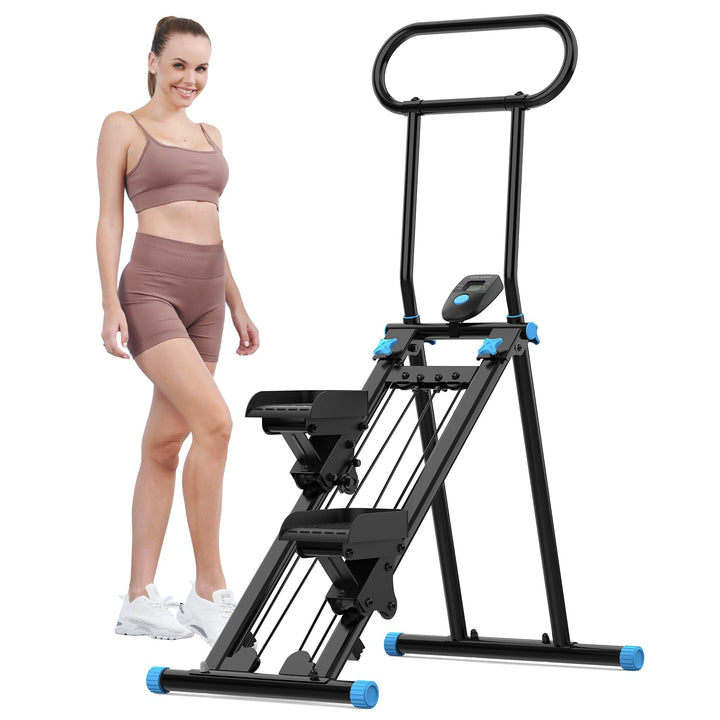 HXD-ERGO Vertikale Klettermaschine, Kreuztrainer mit LCD-Display, Steppers Faltbare Tragbares Pedal,