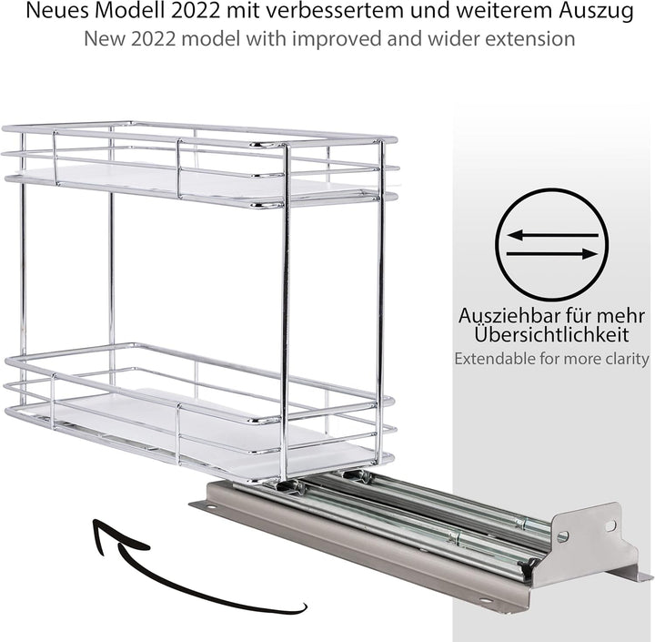 ONVAYA® Gewürzregal ausziehbar | Doppelkorb | Gewürzständer aus Edelstahl | Schrankeinsatz für die K