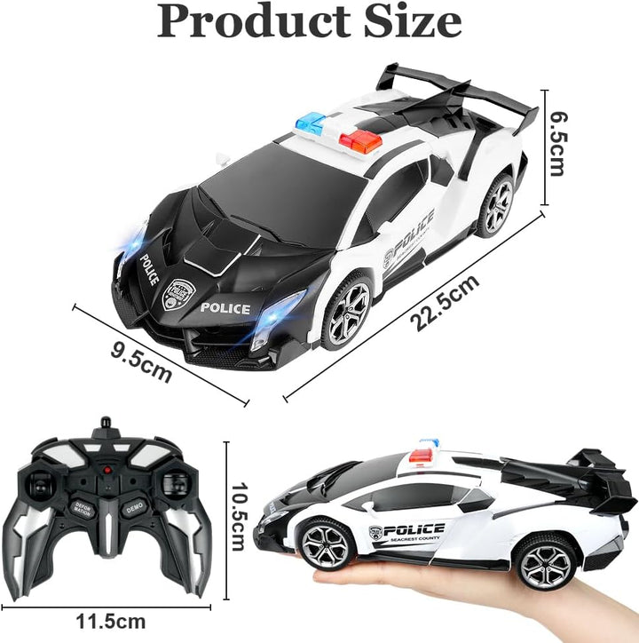 HOTUT Ferngesteuertes Auto, 1:18 Transformator, 2-in-1 Transform Roboter mit 2.4GHz Fernbedienung, P