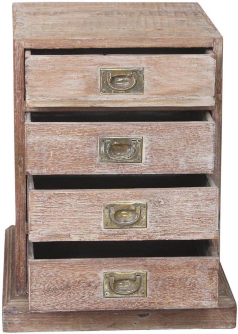 Vintage Beistellschrank, Kommode mit 4 Schubfächern, massiv, Modell 1 | Charmantes Design, ideal für