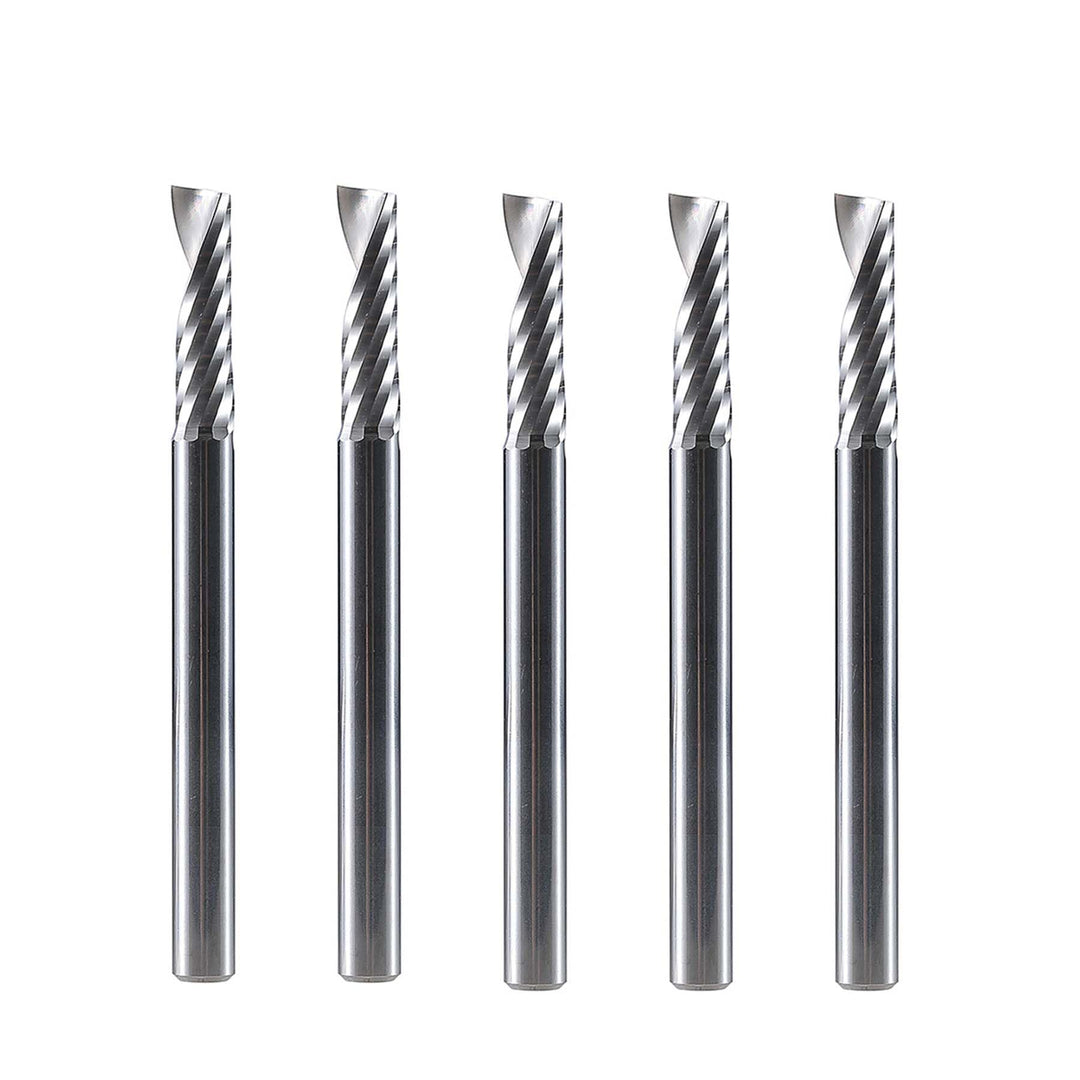 SpeTool 5 Stück Alu Fräser 4 mm (1/6") Schaft CNC Holz VHM 15mm Schnittlänge Schaftfräser für Alumin