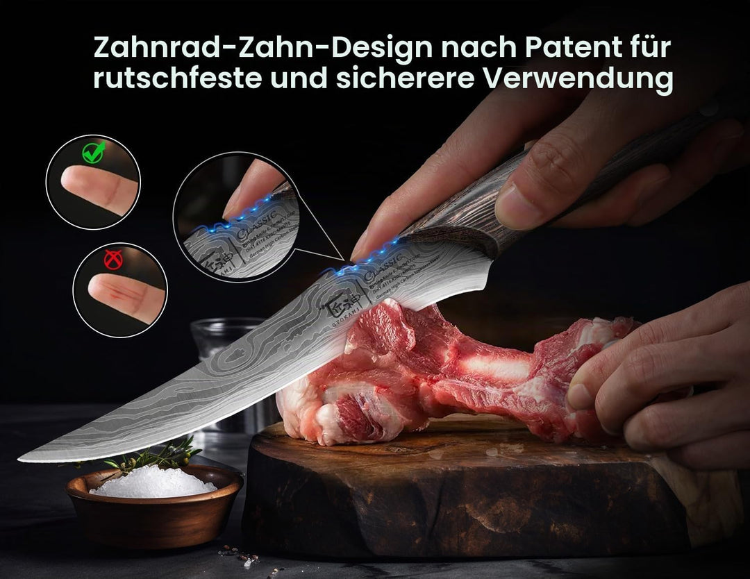 SYOKAMI Boning Knife for Meat Cutting, 6.7 Inch Japanese Style Fillet Knife with Wood Handle, High C