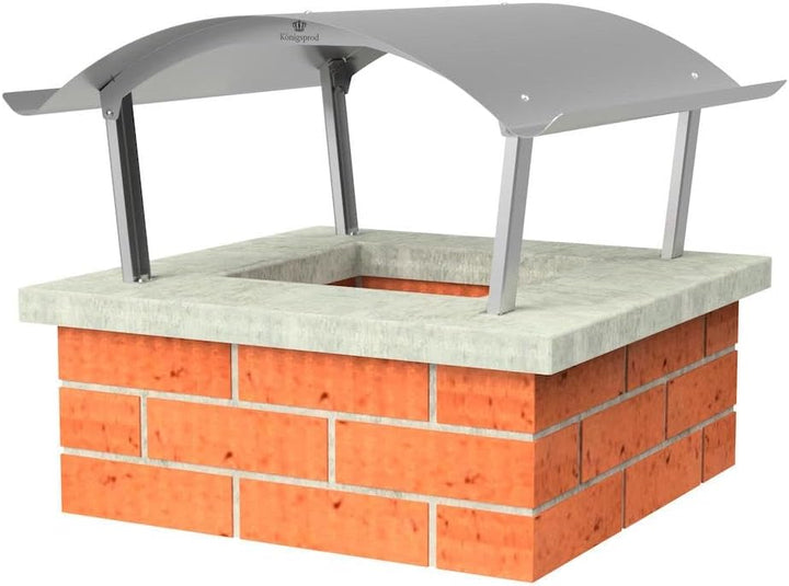 KÖNIGSPROD Edelstahl Schornsteinabdeckung, Regenhaube, Kaminhaube, Kaminabdeckung, Napoleon, 700 x 7