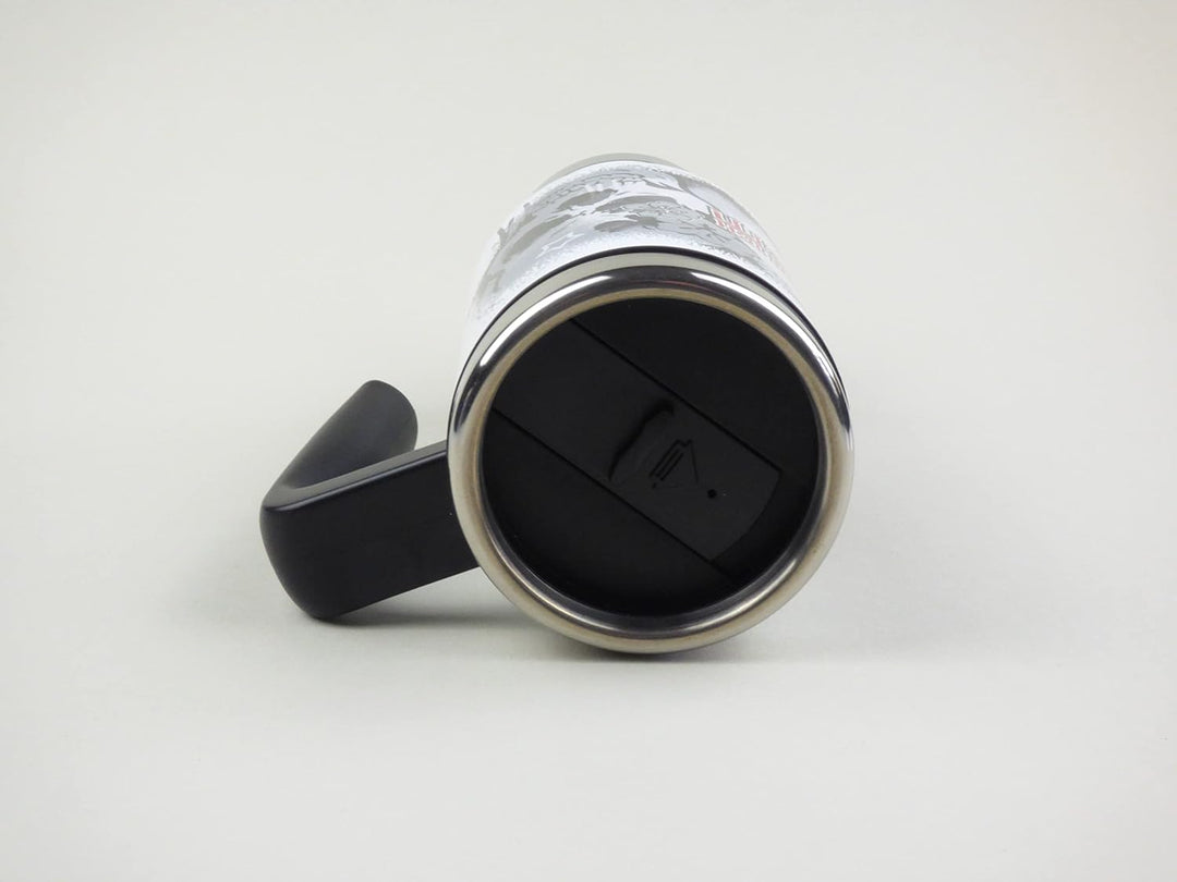Totenkopf Edelstahl Thermobecher mit Spruch 'Meistens bin ich ganz nett' – 470ml Reisebecher, Handbe