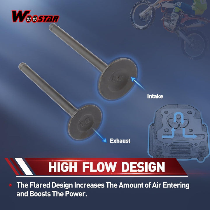 WOOSTAR Zylinderkopf 66mm Ventilbaugruppe Ersatz für 70ccm 90ccm 110ccm Taotao Roketa Sunl Chinesisc