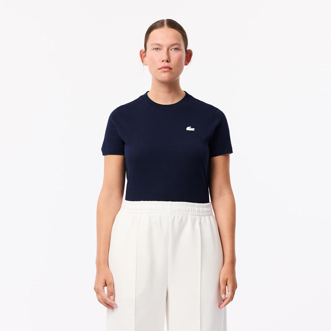 Lacoste Damen Tf9246 Turtle Neck T-Shirt, Marineblau, XS