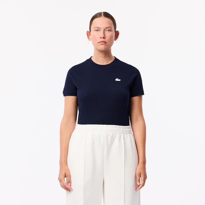 Lacoste Damen Tf9246 Turtle Neck T-Shirt, Marineblau, XS