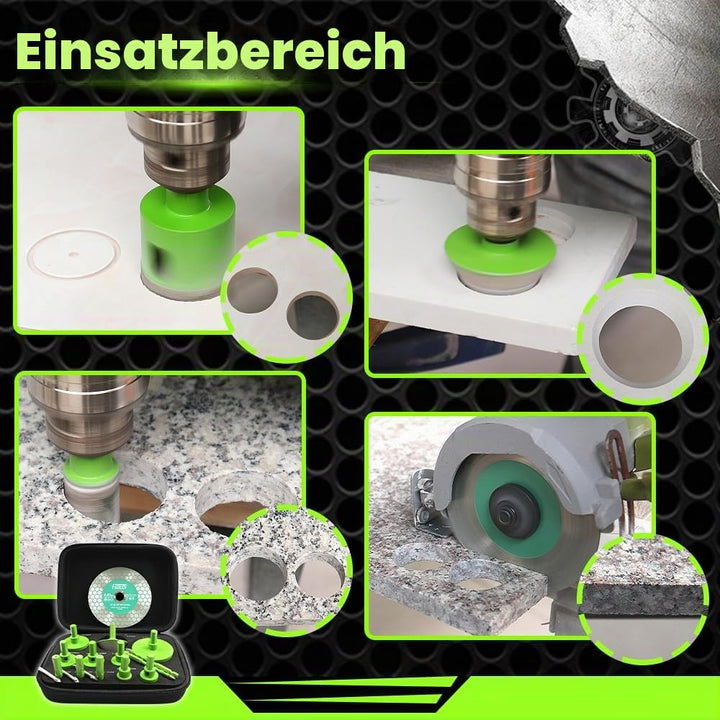 Diamant Fliesenbohrer Set 6-65mm - Diamantbohrer Lochsäge mit Dreikantschaft für Fliesen Porzellan K
