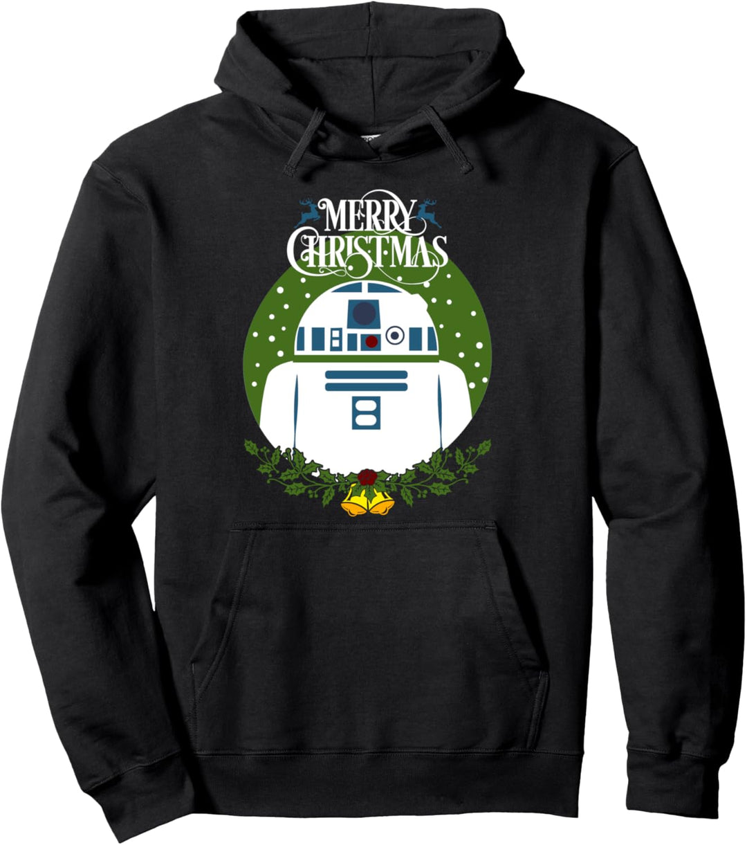 Star Wars R2-D2 Merry Christmas Wreath Bells Pullover Hoodie