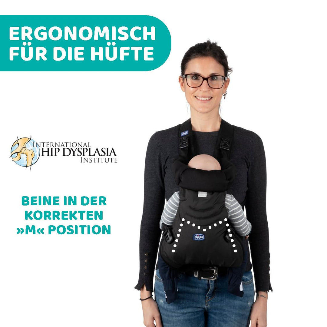 Chicco Easyfit Ergonomischer Babytrage für Neugeborene von der Geburt bis 9 kg, einfache und intuiti