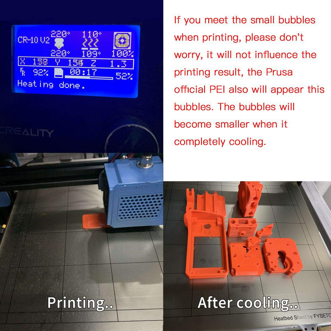 BCZAMD 3D Druck Plattformen 310x310 mm Federstahlblech mit Vorinstallierter Einseitiger Glatter PEI-