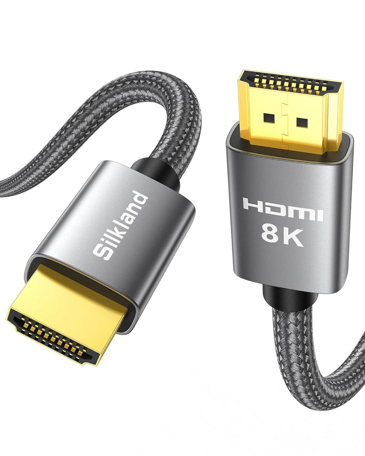 Silkland 8K HDMI 2.1 Kabel 10m, HDMI Kabel 4K@144Hz/120Hz 8K@60Hz,eARC, HDR10, Dolby Atmos, 48Gbps,