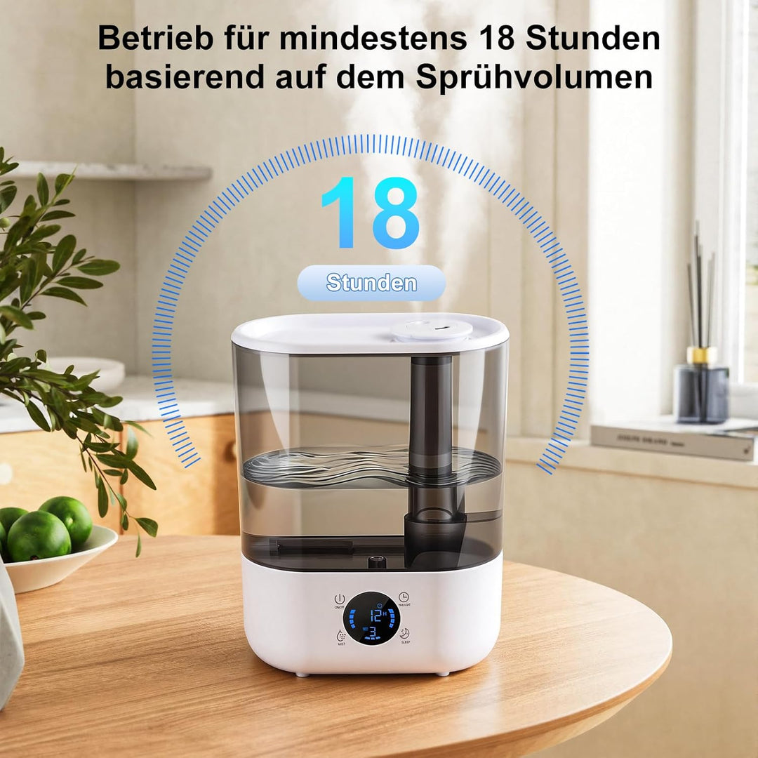 GuKKK Luftbefeuchter, Luftbefeuchter Schlafzimmer Top-Fill, Raumluftbefeuchter, Diffuser, 5.5L 360°