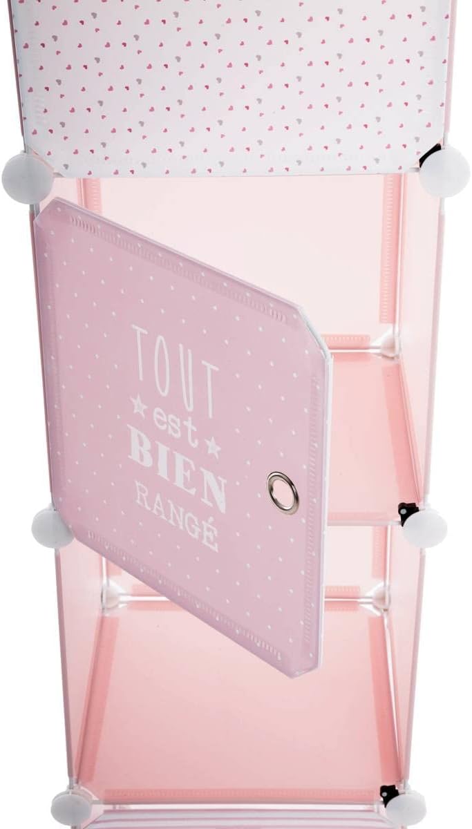 Kinder Aufbewahrungsboxen Colonne - rosa 34 × 139 cm - Rosa - Atmosphera créateur d'intérieur, Rosa