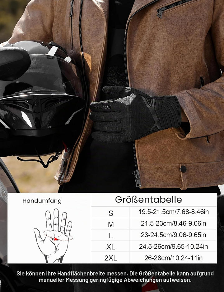 INBIKE Winter Motorradhandschuhe Wasserdicht Warm Winddicht mit Harter Schutz Motocross Motorrad Han