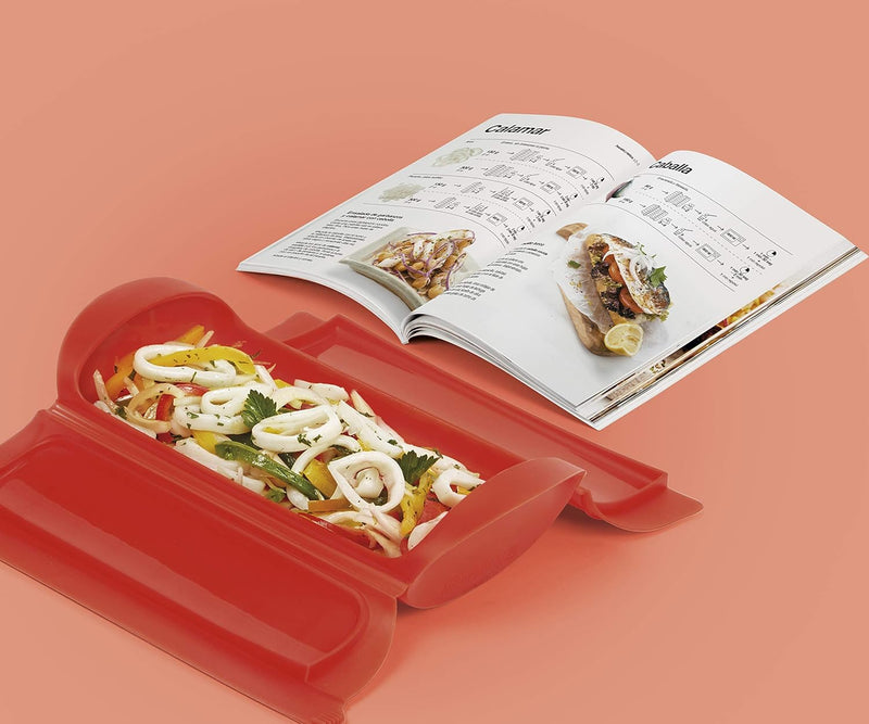 Lékué Dampfbox-Set 1,2 Personen + spanisches Rezeptbuch, 1,2 Personen