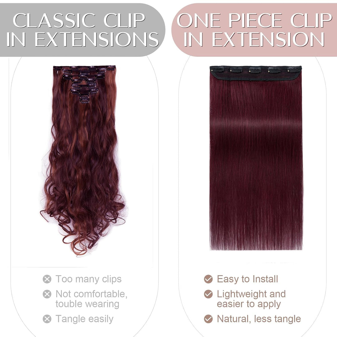 SEGO Clip in Extensions Haarverlängerungen Remy Echthaar 7A ein Teilig Haarteil 100% Human Haar Glat