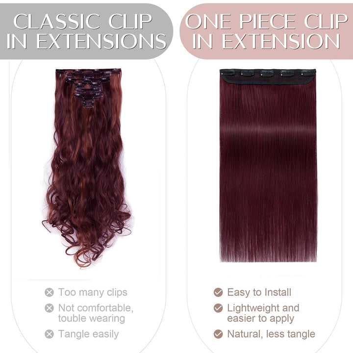 SEGO Clip in Extensions Haarverlängerungen Remy Echthaar 7A ein Teilig Haarteil 100% Human Haar Glat