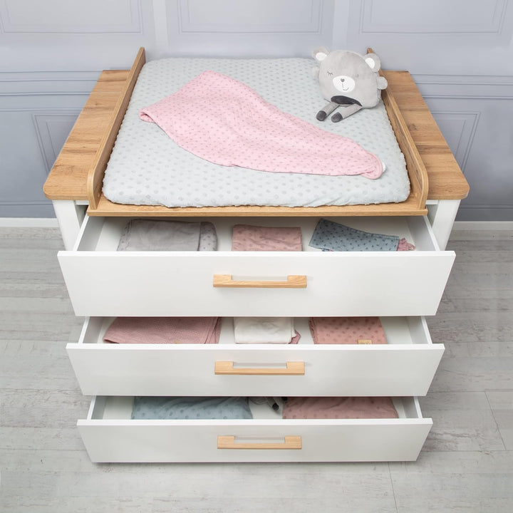 roba Möbelset 'Ava' 2-teilig, inkl. Kombi-Kinderbett 70 x 140 cm & Wickelkommode schranktief Kinderz