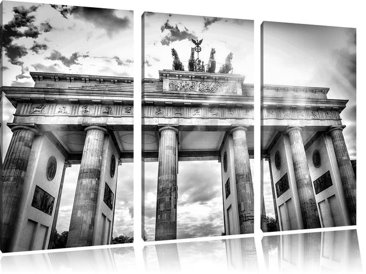 Pixxprint Brandenburger Tor Berlin als Leinwandbild/Grösse: 3 Teilig (120x80) cm/Wandbild/Kunstdruck