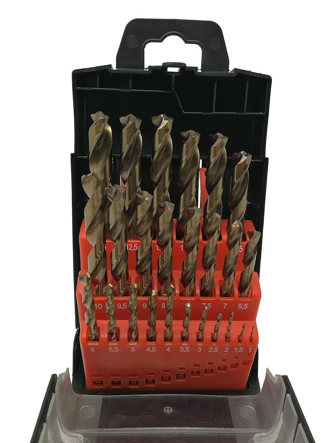HSS-CO M35 25-tlg. Präzisions - Metallbohrer Set 1-13mm > 0,5mm steigend mit Turbo Spitzenanschliff,