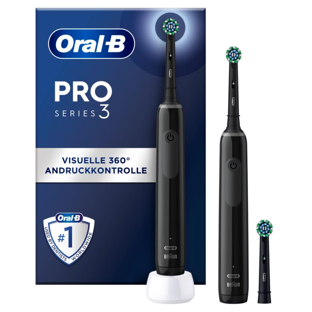 Oral-B Pro 3 3900 Elektrische Zahnbürste/Electric Toothbrush, Doppelpack & 3 Aufsteckbürsten, mit 3