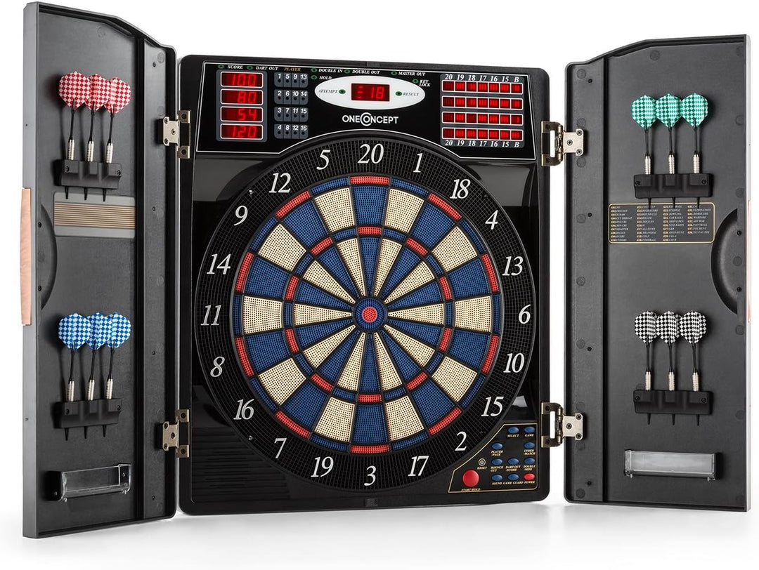 Oneconcept Masterdarter - Dartautomat elektronisch, Dartboard, E-Darts, Dartautomat mit Spielcompute