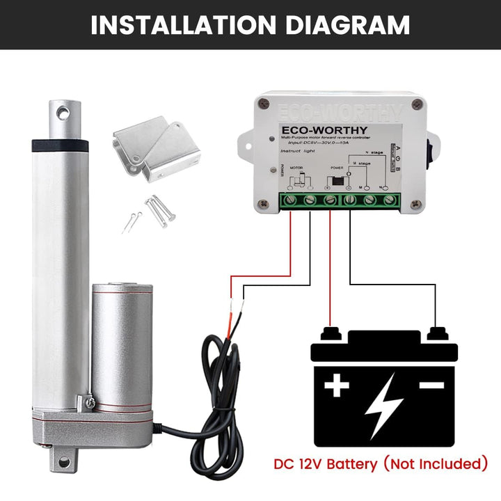 DCHOUSE 1000N 200mm Hub max Linearantrieb, DC 12V-Motor Lineartechnik-Aktuatoren Motor Drahtlose Fer
