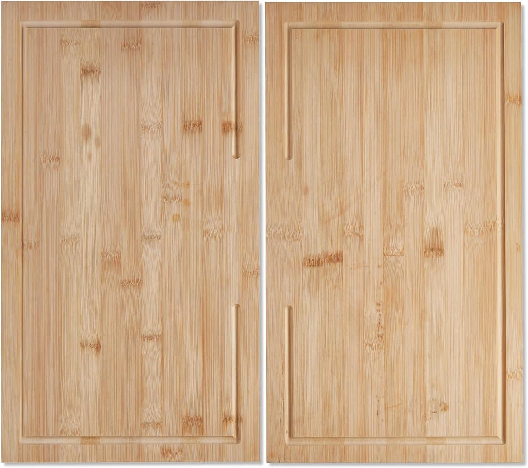 KHG Herdabdeckplatten Bambus 2er-Set je 50x28 cm Holz braun, Kochfeld-Abdeckung für alle Herdarten i