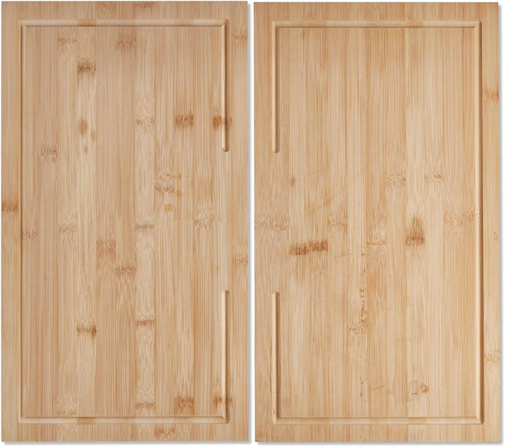 KHG Herdabdeckplatten Bambus 2er-Set je 50x28 cm Holz braun, Kochfeld-Abdeckung für alle Herdarten i