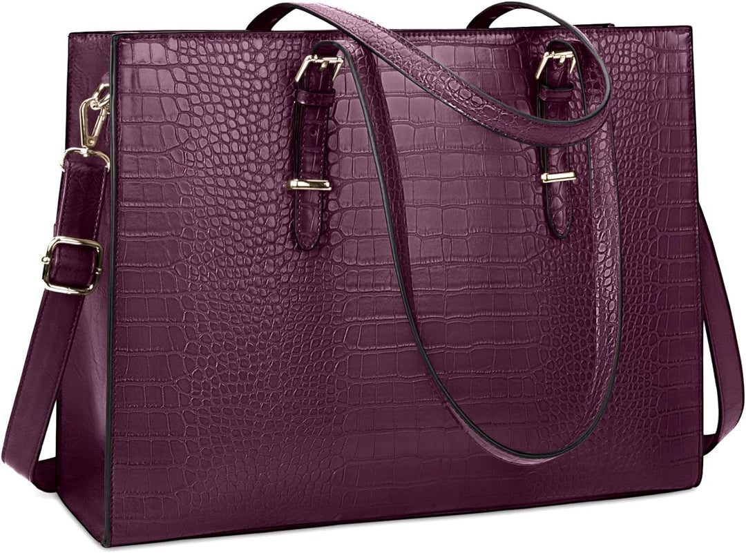 Lubardy Handtasche Damen Shopper Damen Gross Laptop Tasche 15.6 Zoll Elegant PU Leder Umhängetasche