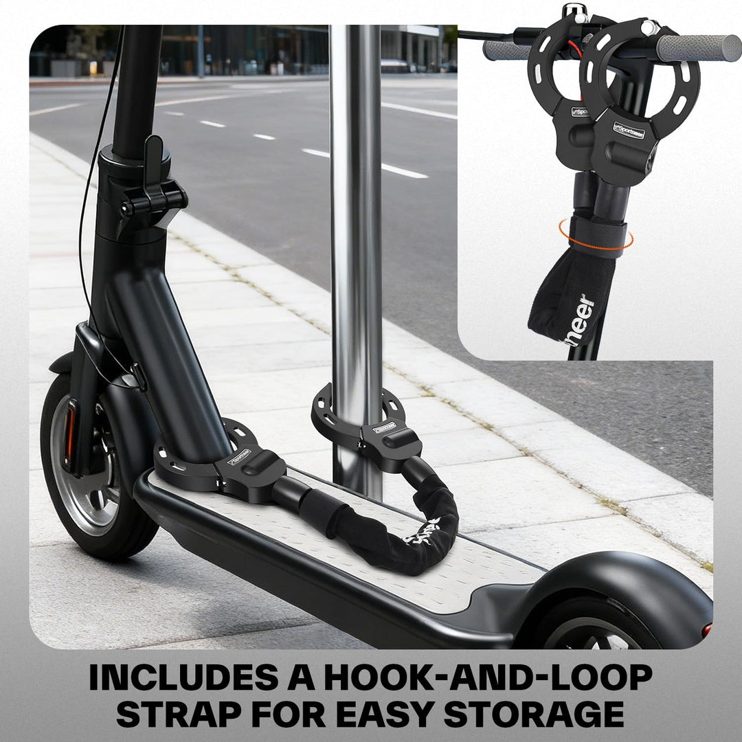 Sportneer E Scooter Schloss, 7MM x 75CM Schloss für E Scooter mit Schlüssel Fahrradschloss Ebike Hoh