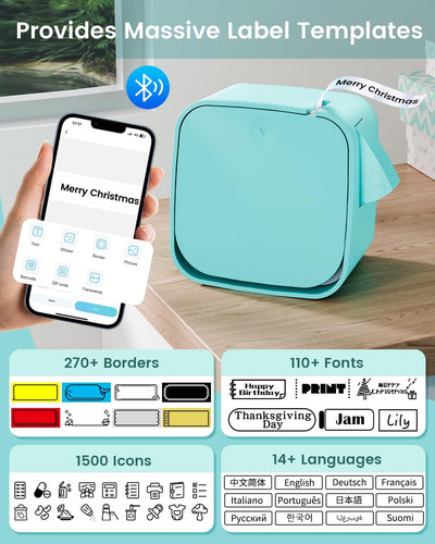 Phomemo Etikettiergerät M960,Mini Bluetooth Beschriftungsgerät Selbstklebend,Tragbarer Etikettendruc