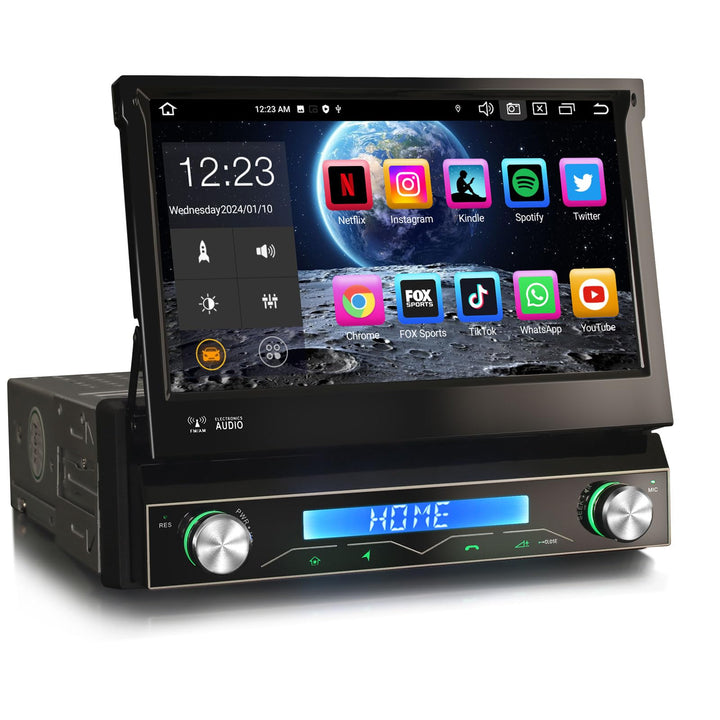 Erisin 8-Kern Android 14 1Din Universal GPS Navi Autoradio 7 Zoll HD IPS Touchscreen Integriertes Ka