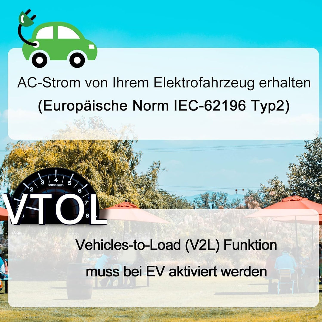 GUWIEYG V2L Adapter Kompatibel mit MG/BYD, 16A 220V Fahrzeug-Ladeadapter, Passend für MG4 &amp; MG5 &amp; MG