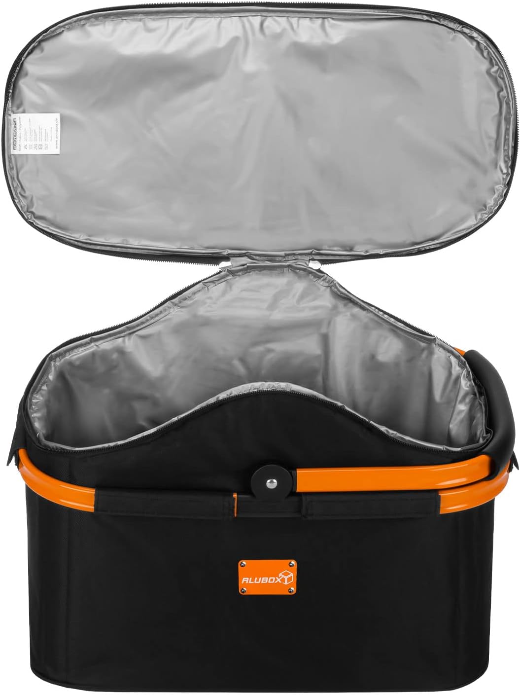 ALUBOX Einkaufskorb 25 Liter Black Edition Isolierkorb Picknick Kühlkorb - Polyester schwarz, Rahmen