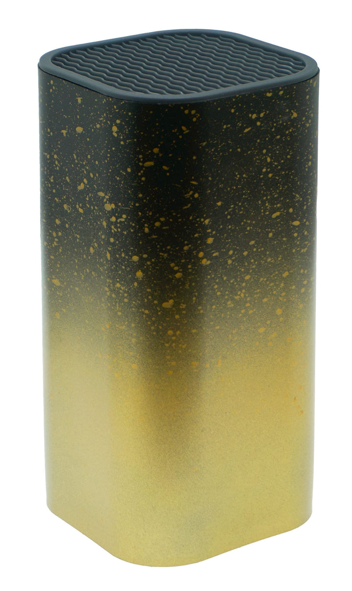Lashuma Messerblock eckig 11x11 cm Höhe: 23 cm, Grosser Küchenmesser Block, Messerhalter Farbe: Gold