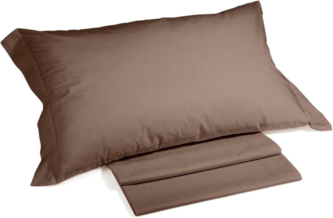 Caleffi - Bettwäsche-Set aus Baumwolle, einfarbig, für französisches Bett, Mokka Una piazza e mezza