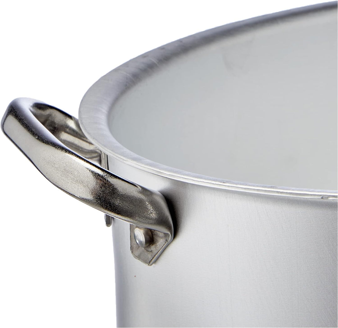 Pentole Agnelli Kochtopf oval mit Deckel, aus Aluminium, mit 2 Griffen aus Edelstahl, Silber 30x19x1