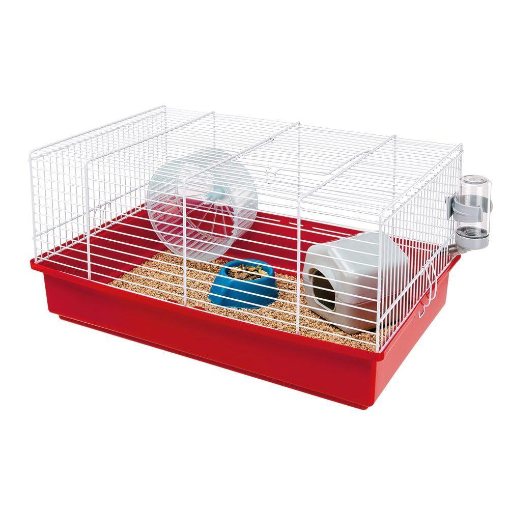 Ferplast Hamsterkäfig, Nagerkäfig, Kleintierkäfig, Hamsterzubehör inklusive, 46 x 29,5 x h 23 cm Bia
