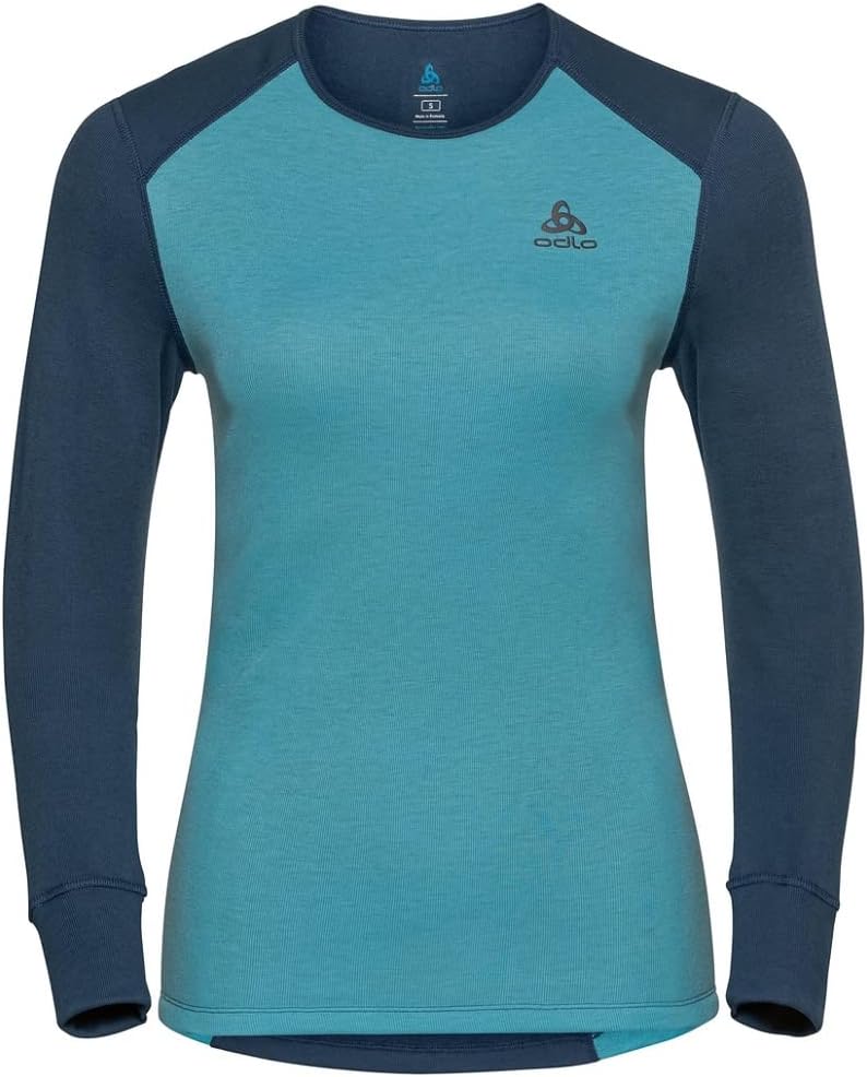 Odlo Damen Funktionsunterwäsche Set Active WARM ECO M Blue Wing Teal - Reef Waters, M Blue Wing Teal