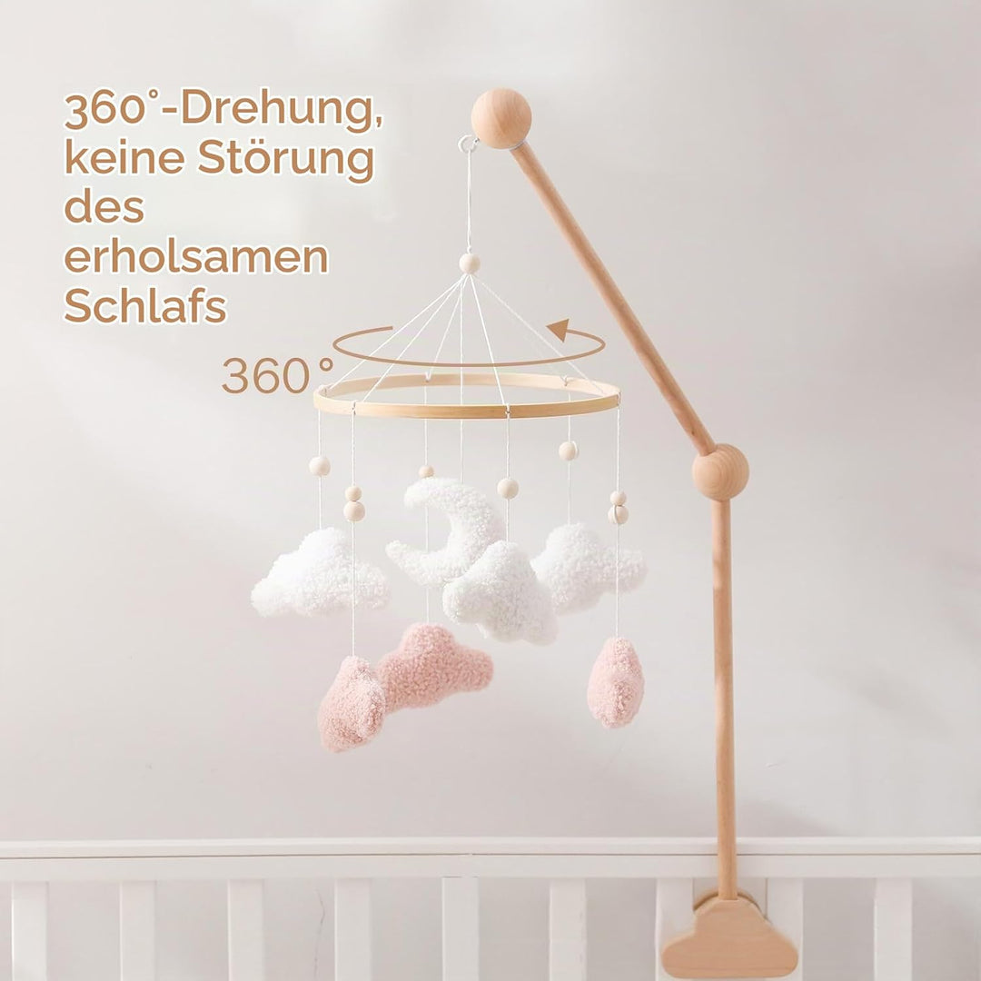 Ueiwffzo Mobile Baby Babybett Windspiel Bettglocke 3D Wolke Mond hängende Mobile Babybett Anhänger M